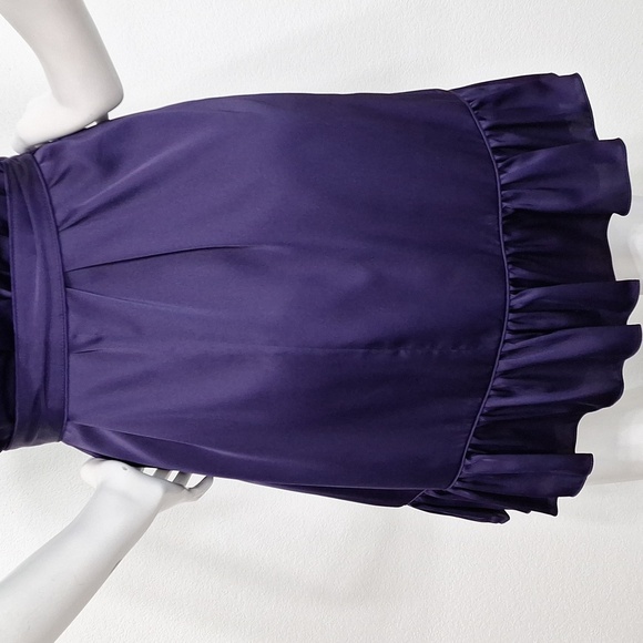 Gianni Bini NEW Purple Romantic Glam Cocktail Belted Ruffle Preppy Dress Size 10 - Picture 10 of 14